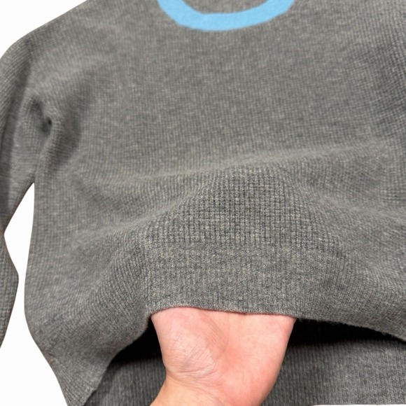 Veronica Beard Sweater Women's S Nelda Wool Cashmere Gray Waffle Knit Colorblock - Picture 4 of 12